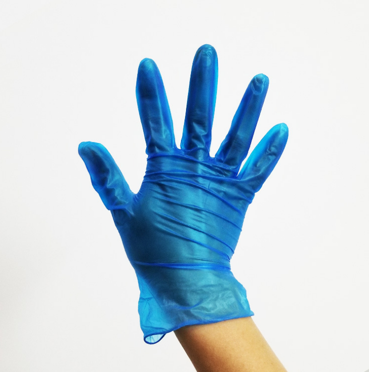 9” Blue Vinyl Examination Gloves