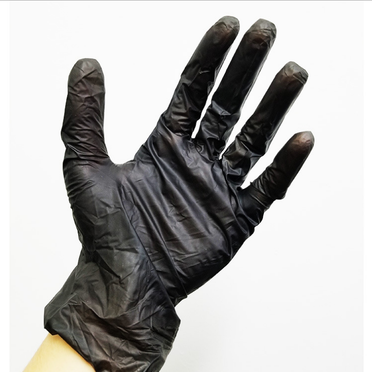 9” Black Vinyl Examination Gloves