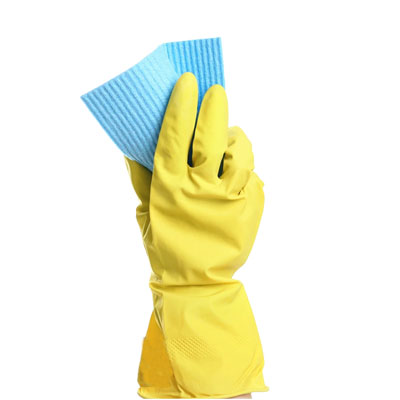 Spray Flock lined Latex Household Gloves