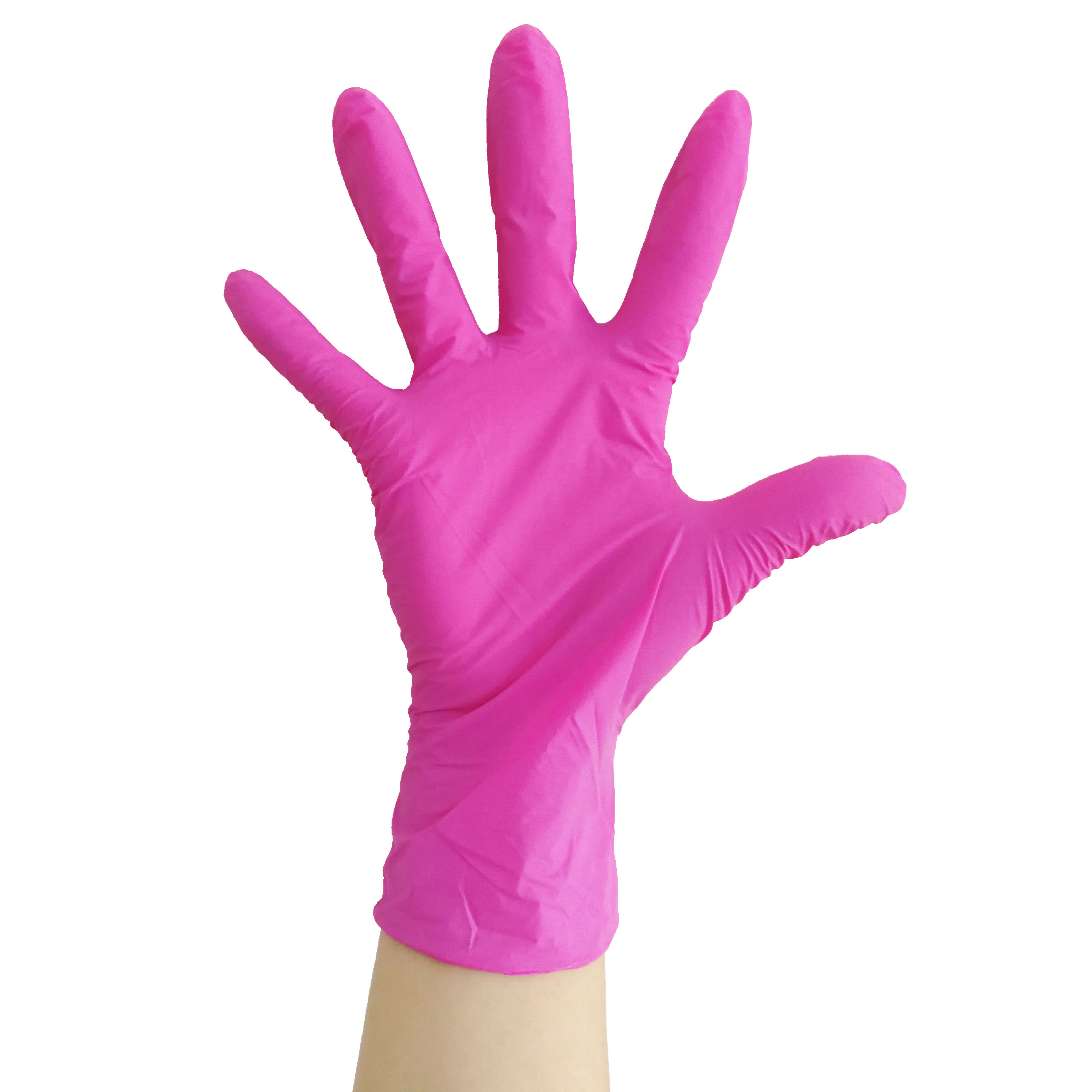 9" Magenta Nitrile examination Gloves